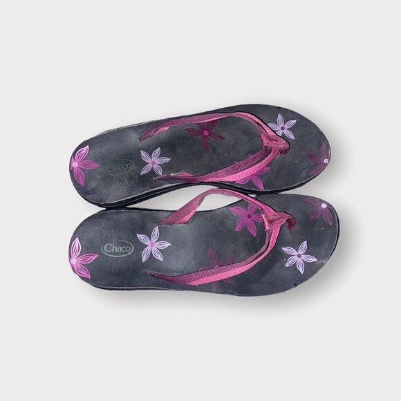 Chaco Pink and Purple Thong Sandals Size 9 - Picture 5 of 5